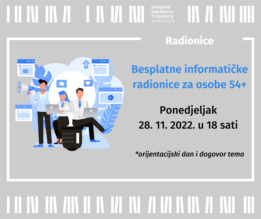 Virovitička knjižnica organizira informatičke radionice za osobe 54+